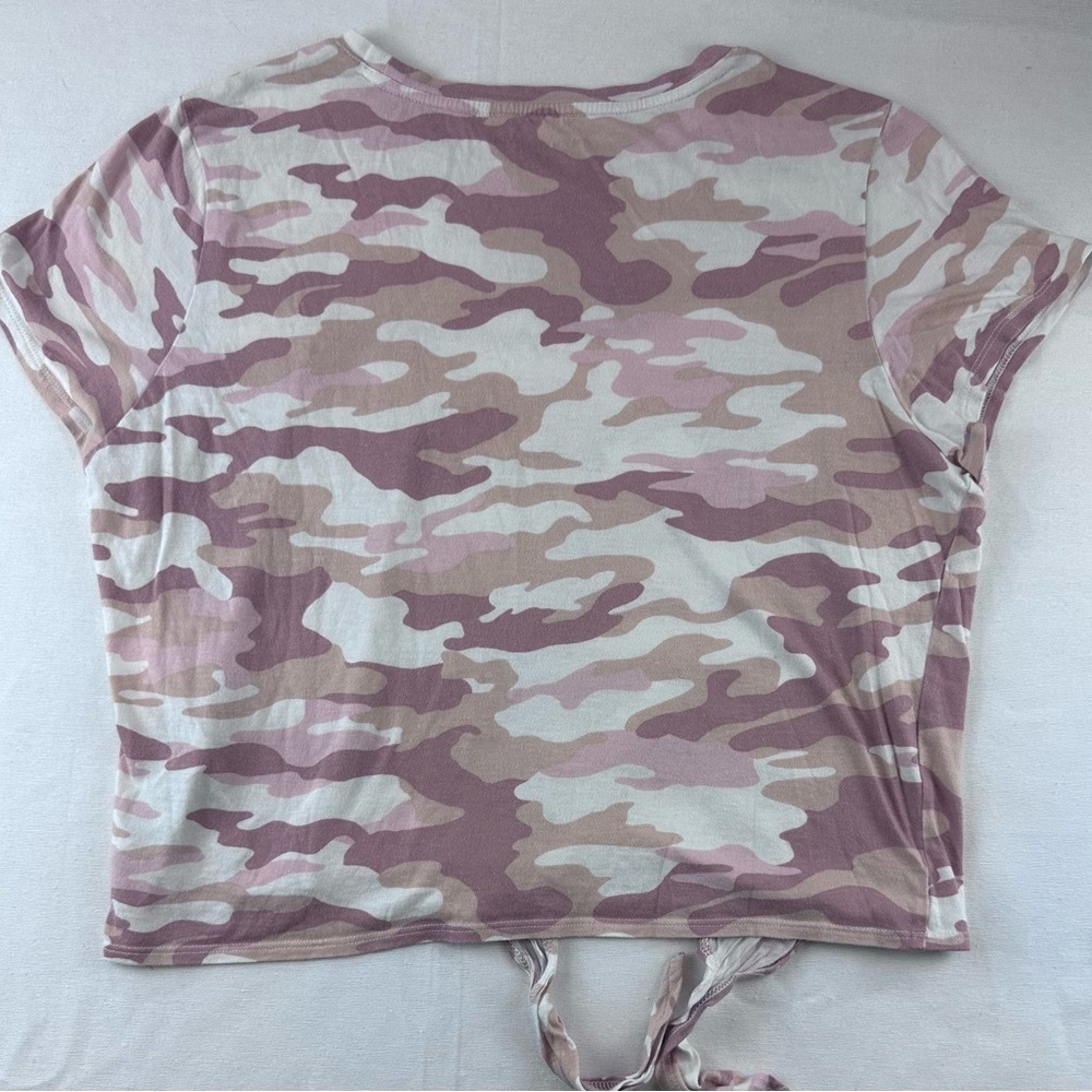 Calvin Klein Jeans Camo‎ Tie Front Crop Top Pink Womens Size M - Picture 3 of 8
